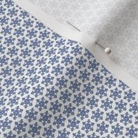 Christmas Winter Tiny Navy Blue Snowflakes on Solid White Background 3 inch Repeat