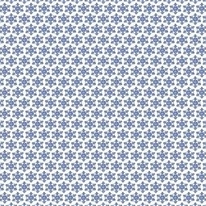 Christmas Winter Tiny Navy Blue Snowflakes on Solid White Background 3 inch Repeat