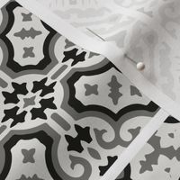 Mosaic Moroccan Tiles - black and white,  grey