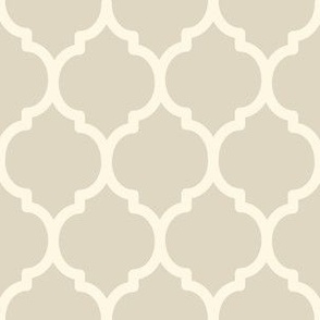 Tan and Cream Quatrefoil