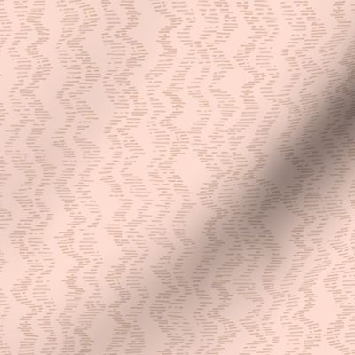 Small Scale Lined Zig Zag organic path, in blush and milk chocolate  tones, for cute kids apparel and adult clothing, home decor, cotton duvet, mod pillows and bed and table linen.