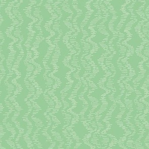 Small Scale Lined Zig Zag organic path, in fresh spearmint apple green for cute kids apparel and adult clothing, home decor, cotton duvet, mod pillows and bed and table linen.