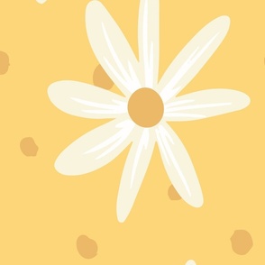 Daisy in yellow large , floral, daisy, summer floral, girls room, daisy wallpaper, cute floral, cute wallpaper, nursery wallpaper, Ashleigh Fish