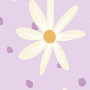 Daisy in purple large, floral, daisy, summer floral, girls room, daisy wallpaper, cute floral, cute wallpaper, nursery wallpaper, Ashleigh Fish