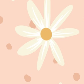 Daisy in pink large, floral, daisy, summer floral, girls room, daisy wallpaper, cute floral, cute wallpaper, nursery wallpaper, Ashleigh Fish