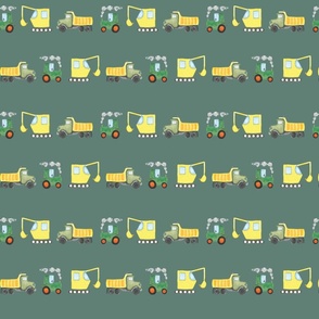 watercolor vehicles in yellow and green for kids 