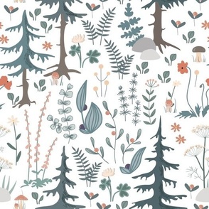 Fairy forest seamless pattern.