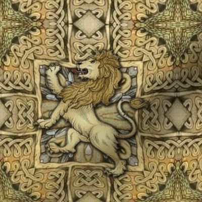 celtic knot lion and scales tapestry