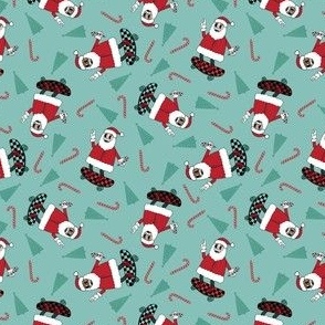 MINI skateboard santa fabric - christmas skateboard fabric, trendy Father Christmas