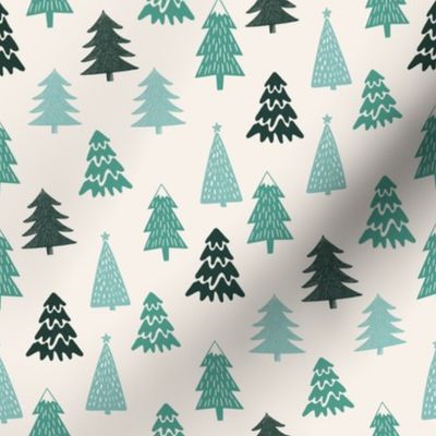 MEDIUM christmas tree fabric - christmas fir tree fabric