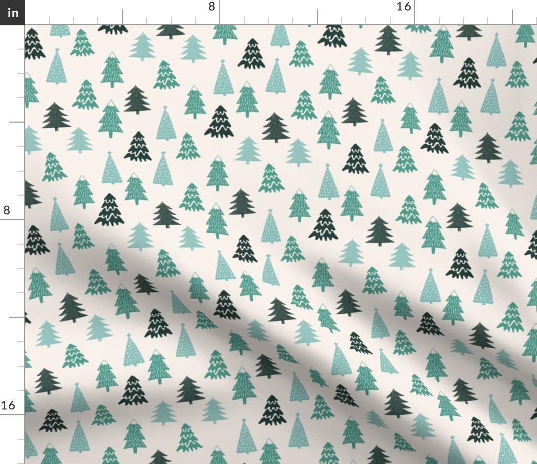 MEDIUM christmas tree fabric - christmas fir tree fabric