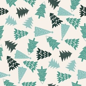 MEDIUM christmas tree fabric - christmas fir tree fabric