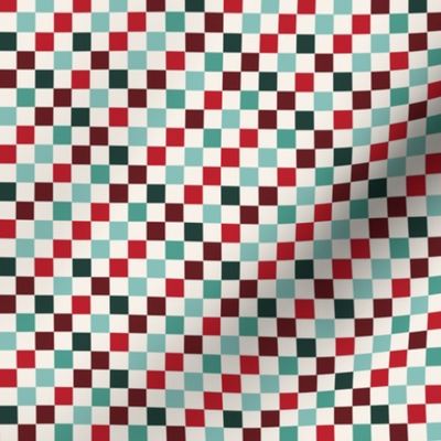 MINI christmas checkerboard fabric - christmas fabric for trendy kids