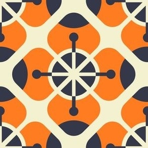 2030 larger scale - abstract retro geometrics, orange