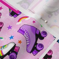 14x18 Panel Rollerskates Let's Roll Roller Rink Derby Skate Rainbows and Stars for DIY Garden Flag Towel or Small Wall Hanging