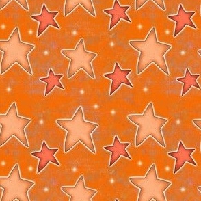 Autumn Stars on Carrot Orange