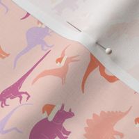 christmas dinosaur fabric - cute pastel girls dinosaur design