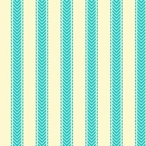 Double Arrow Ticking Stripe - Turquoise