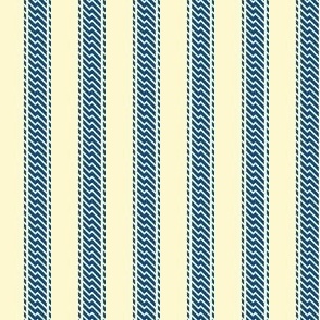 Lightning Bolt Ticking Stripe - Classic Blue