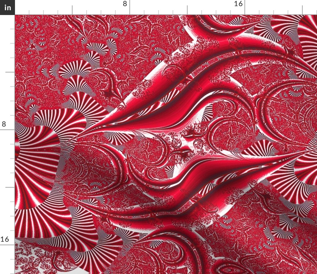 Red Fractal Brocade