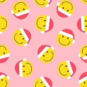  Happy Face Smile Santa - pink - LAD22