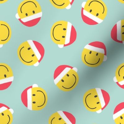  Happy Face Smile Santa - mint - LAD22