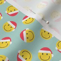 (small scale)  Happy Face Smile Santa - mint - LAD22