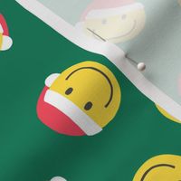  Happy Face Smile Santa -  green - LAD22
