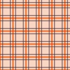 large fall plaid in orange - spooky season