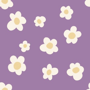 Cream daisies purple