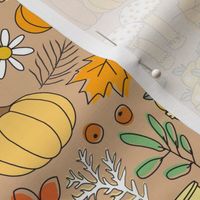 fall doodles on light brown