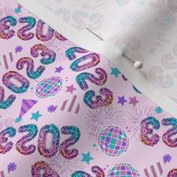 SMALL 2023 foil balloon fabric - bright leopard girls cute party fabric