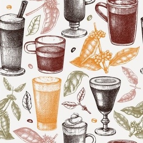 Coffee cups pattern