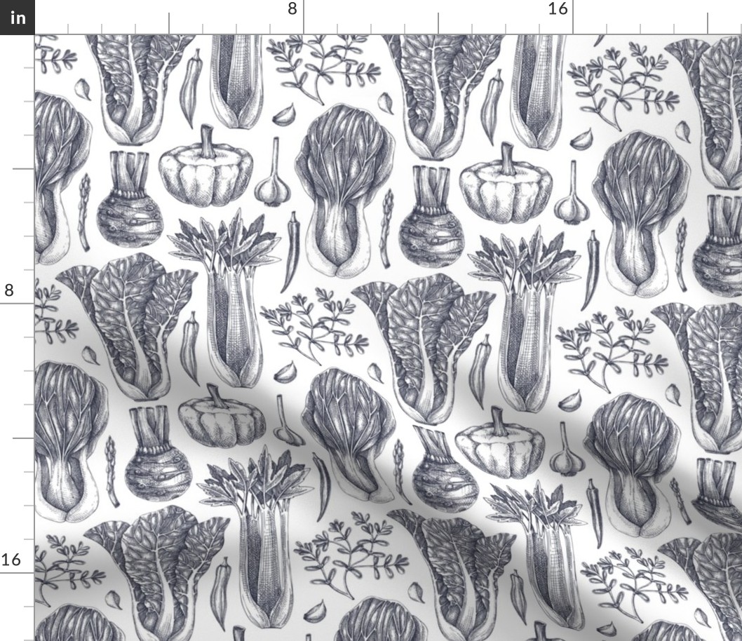 Sketched vegetables pattern