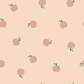 Tiny Boho Apple Tossed minimal autumn fruit muted beige