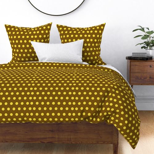 Polka Dot Brown Yellow One Inch