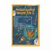 Vintage Masala Chai Lover Recipe Tea Towel Design With Exotic Aesthetic 
