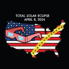 Solar Eclipse 2024 American Flag