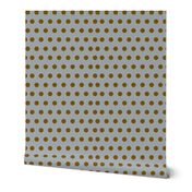 Polka Dot Silver Gray Brown One Inch