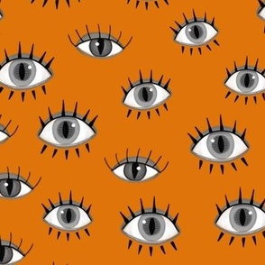 Eyes on You Orange Halloween Pattern