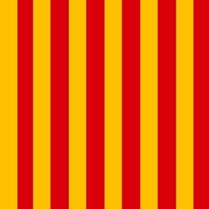 red and yellow stripes fabric, Spain coordinate