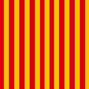 SMALL red and yellow stripes fabric, Spain coordinate