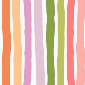 Retro daisy garden rainbow painted stripes 