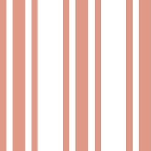 Ticking Stripe Rust Tan Retro Christmas neutral - 2 inch