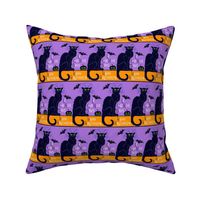 Le chat noir Halloween purple on orange 