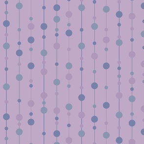 Purple and blue pearls on strings - Medium scale
