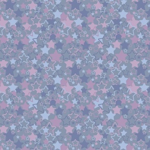 Purple and blue stars - Medium scale