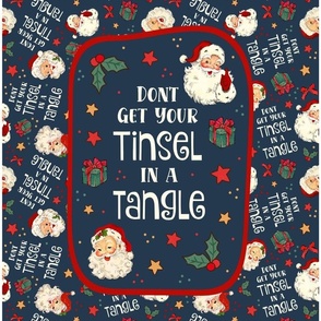 14x18 Panel Don't Get Your Tinsel in a Tangle Sarcastic Christmas on Navy for DIY Garden Flag Banner Towel or Small Wall Hanging