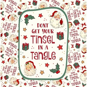 14x18 Panel Don't Get Your Tinsel in a Tangle Sarcastic Christmas on Ivory for DIY Garden Flag Banner Towel or Small Wall Hanging