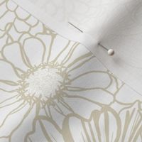 Fall Flowers - Beige on White